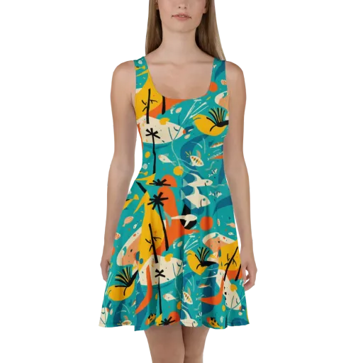 Tidal Modernism on a Skater Dress