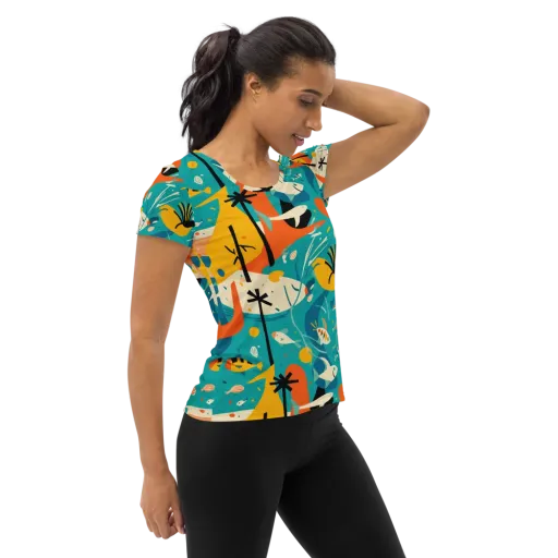 Tidal Modernism on a Women's Athletic T-Shirt