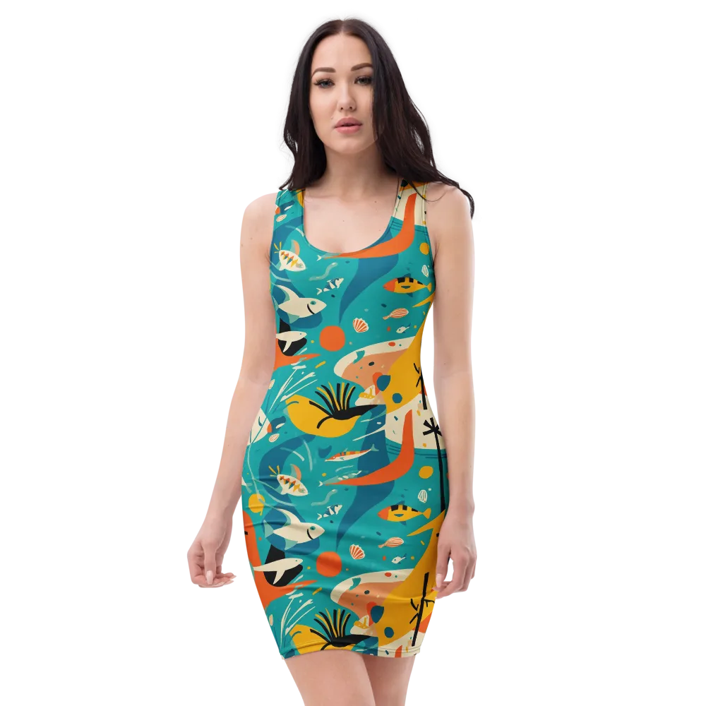 Tidal Modernism on Bodycon Dress — Front