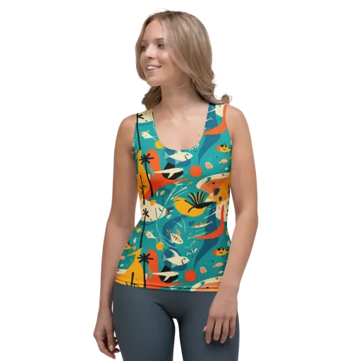 Tidal Modernism on a Women's Tank Top