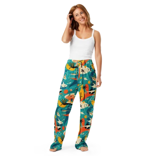 Tidal Modernism on a Women's Pajama Pants