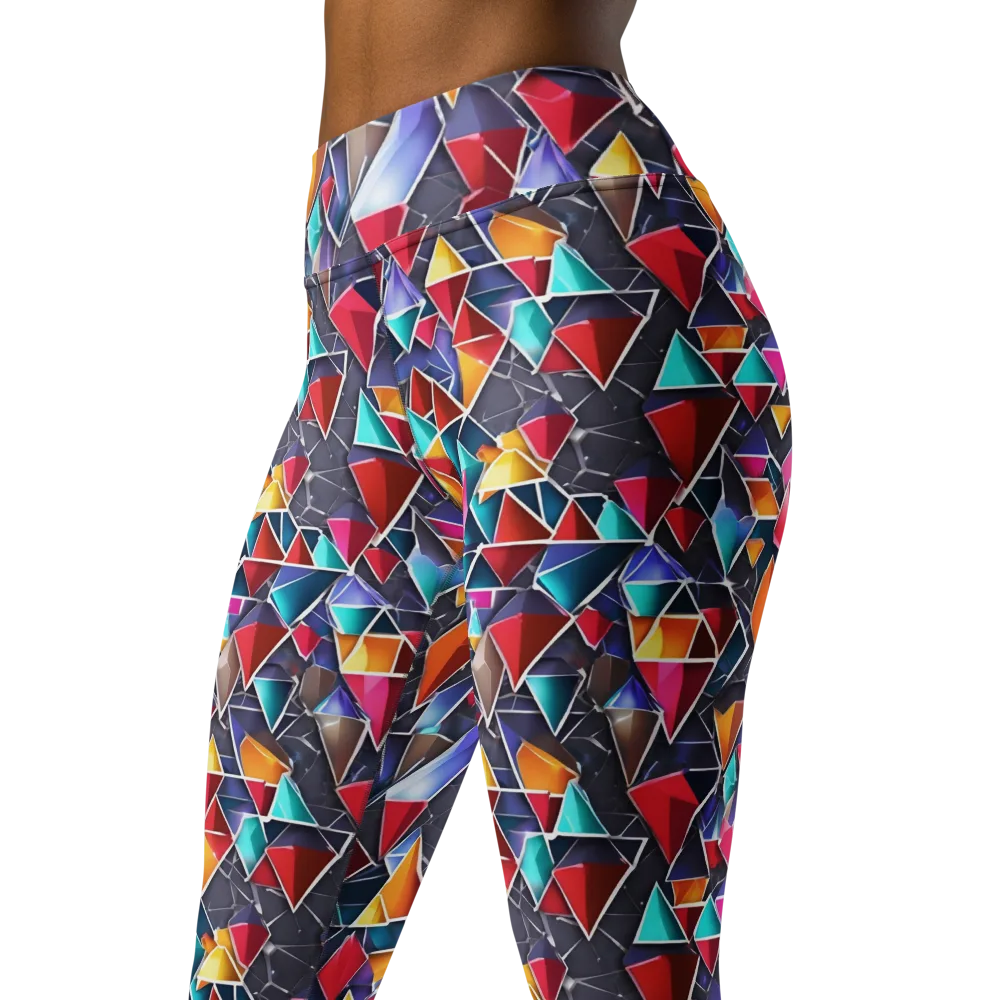 Prismatic Quarry on Yoga Leggings — Left Front