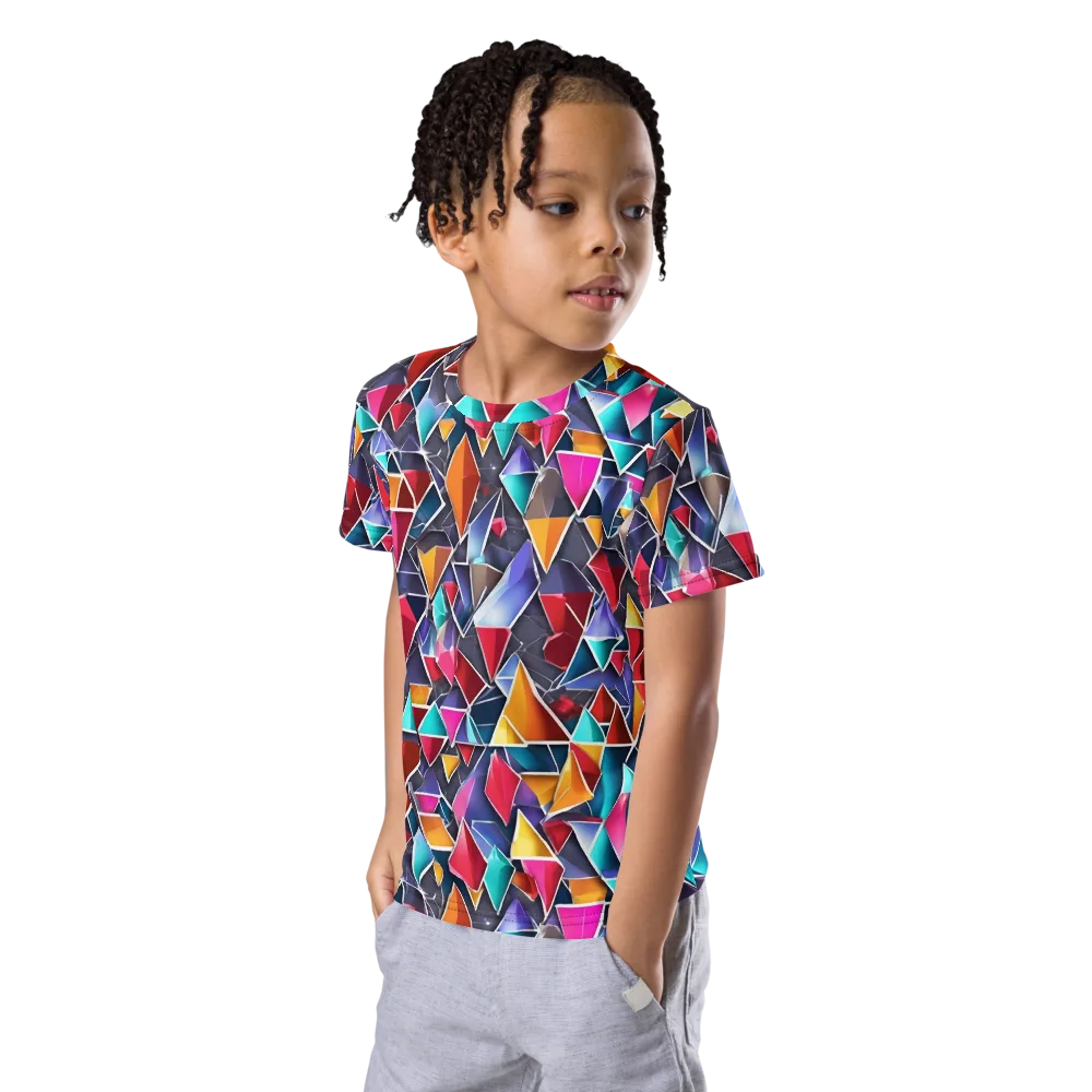 Prismatic Quarry on Kids Crew Neck T-Shirt — Left Front