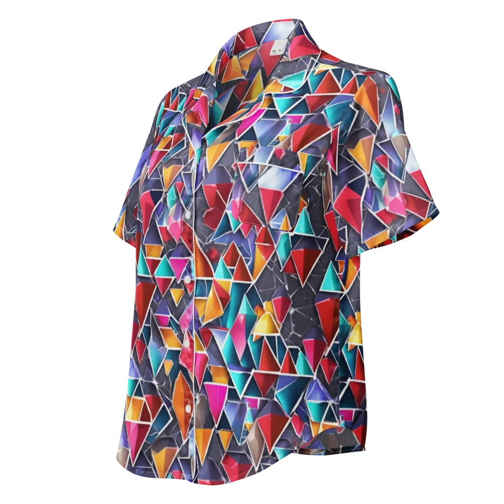 Prismatic Quarry on Women's Short Sleeve Pajama Top — Left Front