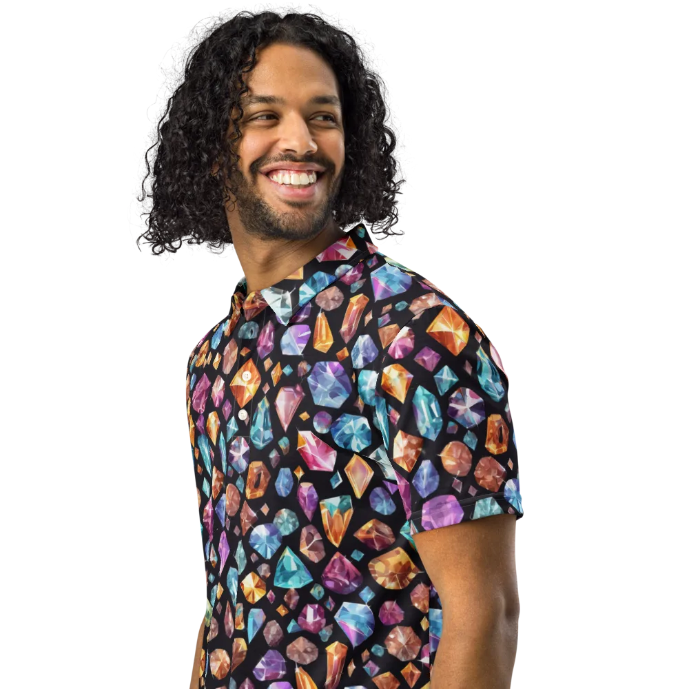 Gemstorm on Men's Slim Fit Polo Shirt — Left Front