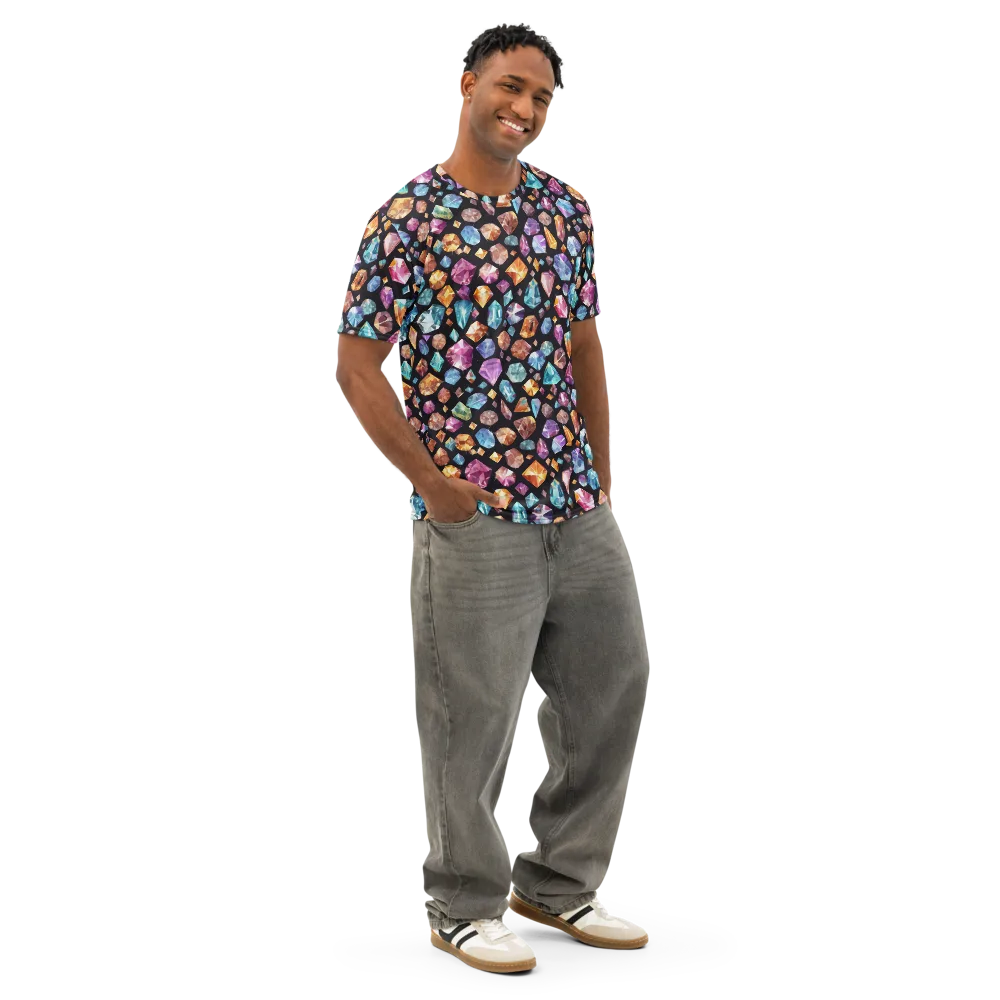 Gemstorm on Men's Cotton Crew Neck T-Shirt — Right Front