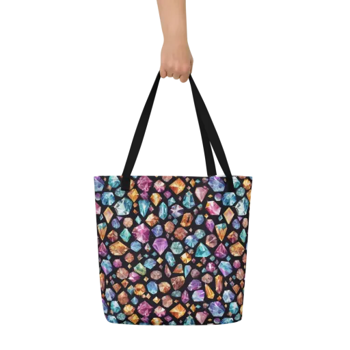 Gemstorm on a Large Tote Bag W/ Pocket