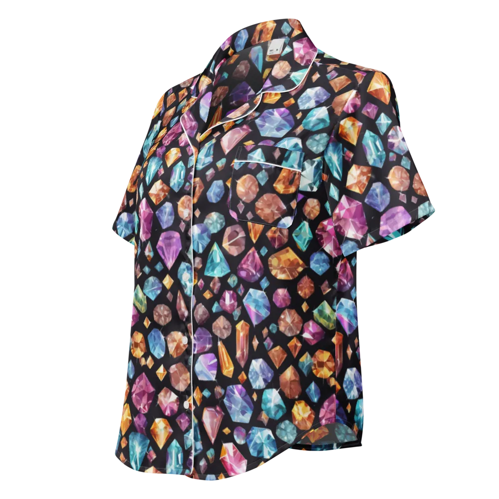 Gemstorm on Women's Short Sleeve Pajama Top — Left Front