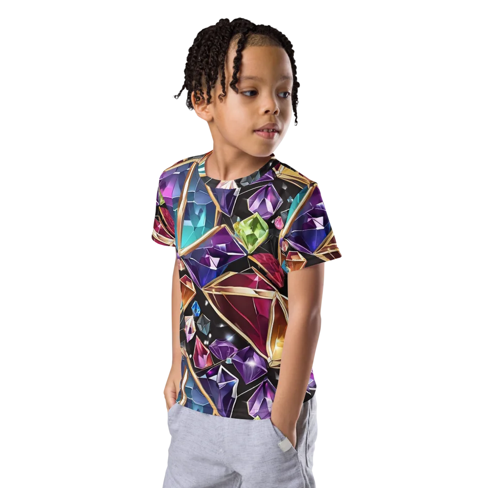 Prismatic Vault on Kids Crew Neck T-Shirt — Left Front