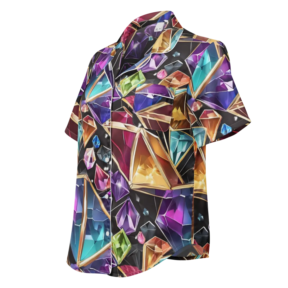 Prismatic Vault on Women's Short Sleeve Pajama Top — Left Front