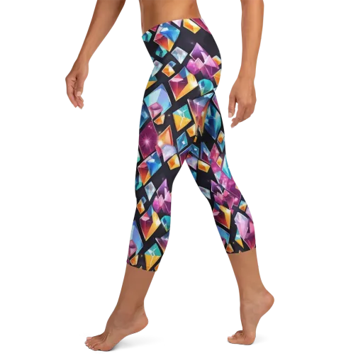 Prismatic Midnight on a Capri Leggings
