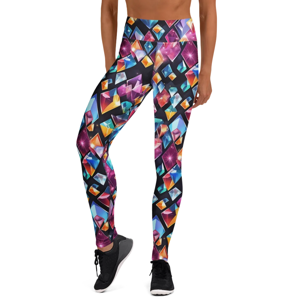 Prismatic Midnight on Yoga Leggings — Front