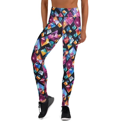Prismatic Midnight on a Yoga Leggings