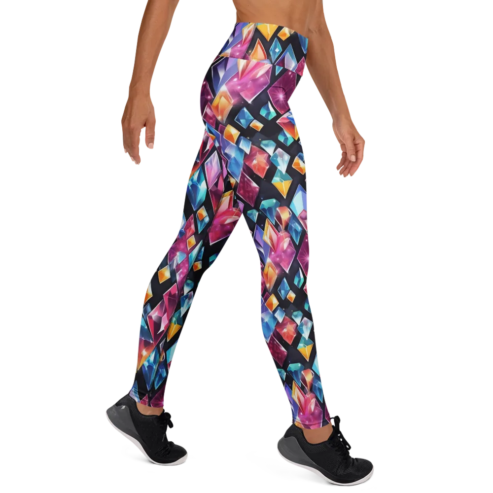 Prismatic Midnight on Yoga Leggings — Right