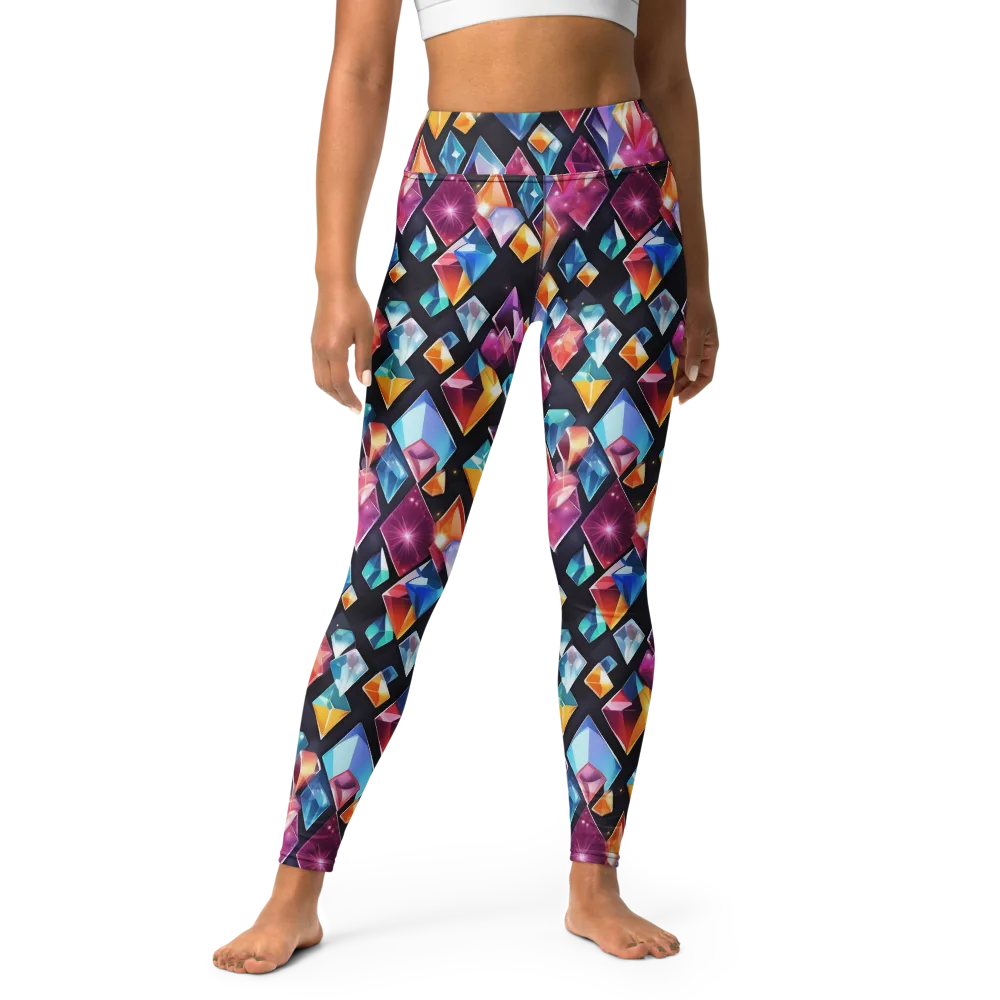 Prismatic Midnight on Yoga Leggings — Front