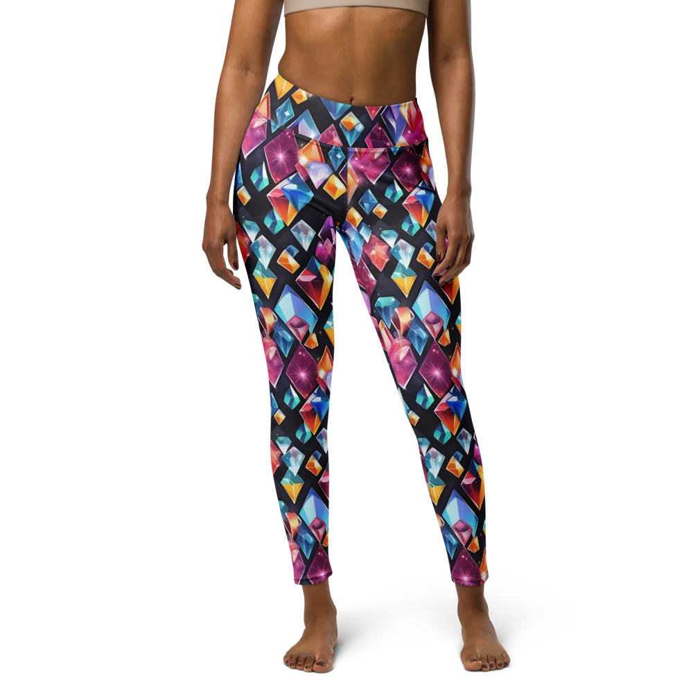 Prismatic Midnight on Yoga Leggings — Front