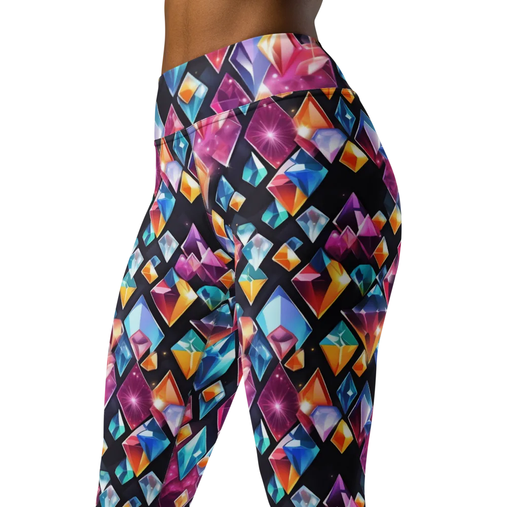 Prismatic Midnight on Yoga Leggings — Left Front