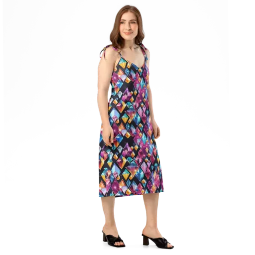 Prismatic Midnight on a Slip Dress