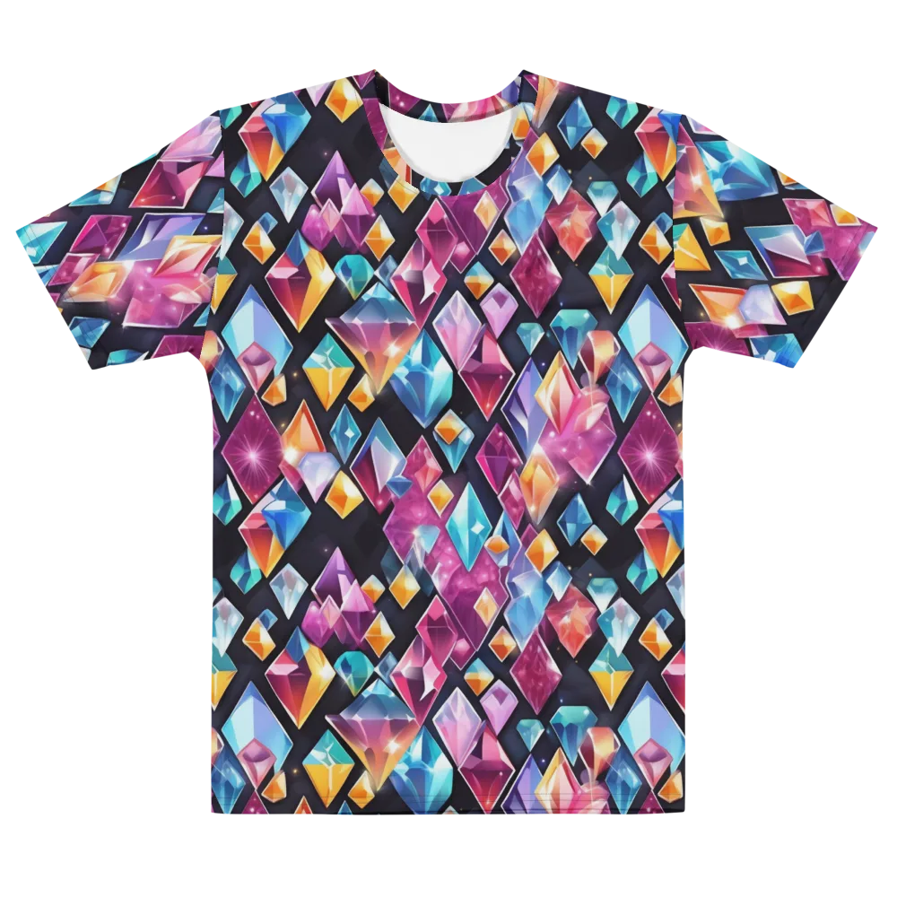 Prismatic Midnight on Men's Cotton Crew Neck T-Shirt — Front