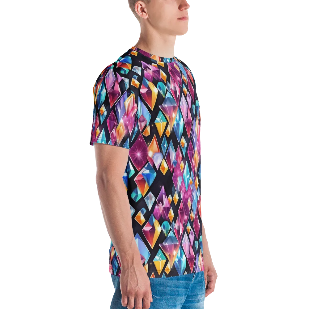 Prismatic Midnight on Men's Crew Neck T-Shirt — Right