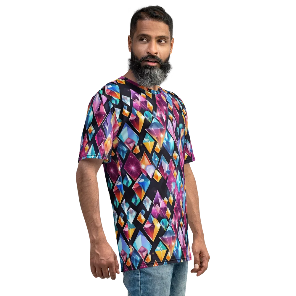 Prismatic Midnight on Men's Crew Neck T-Shirt — Right
