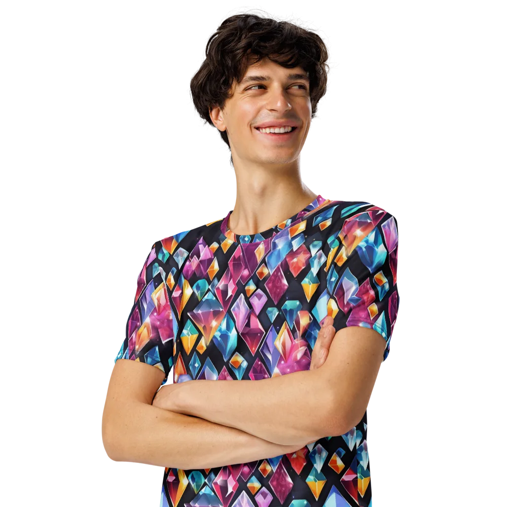Prismatic Midnight on Men's Crew Neck T-Shirt — Left Front