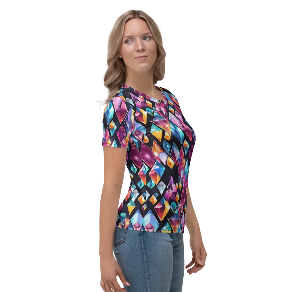 Prismatic Midnight on Women's Crew Neck T-Shirt — Right