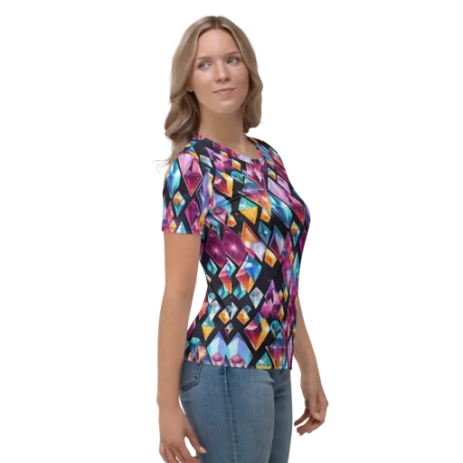 Prismatic Midnight on a Women's Crew Neck T-Shirt