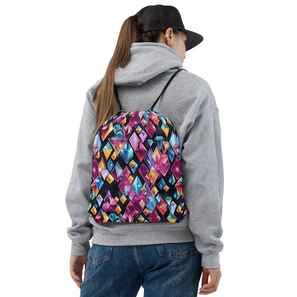 Prismatic Midnight on Drawstring Bag — Front