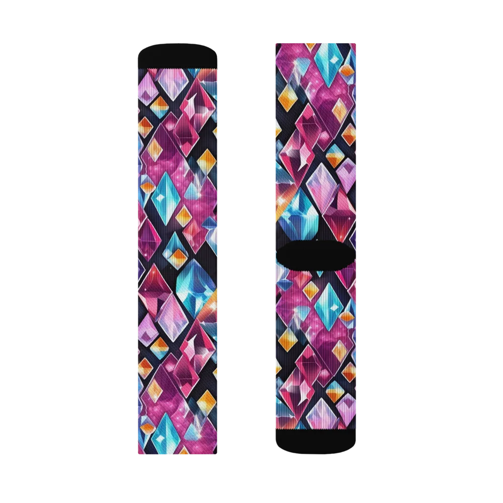 Prismatic Midnight on Socks — Left Sock