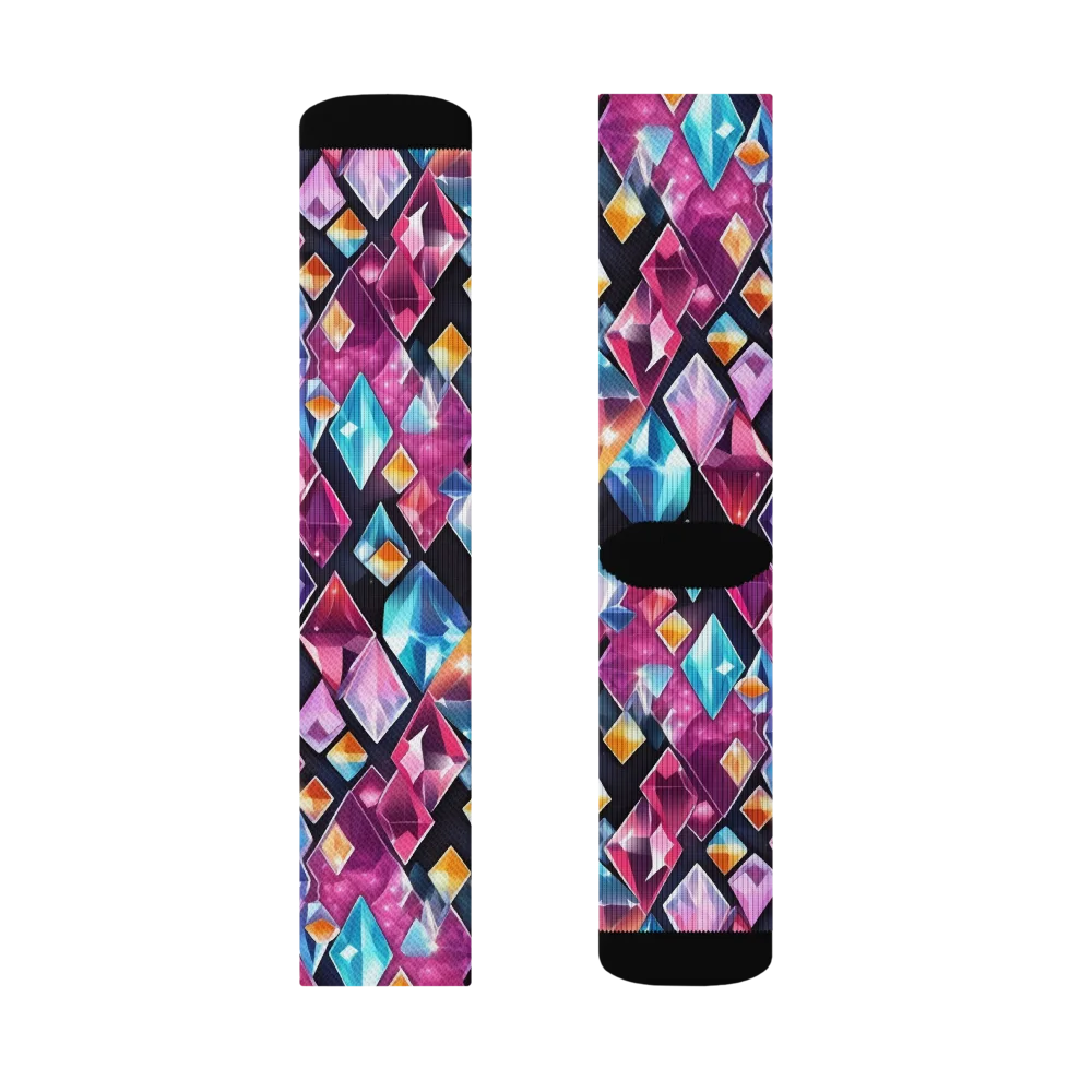 Prismatic Midnight on Socks — Right Sock