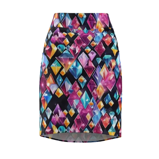 Prismatic Midnight on a Pencil Skirt