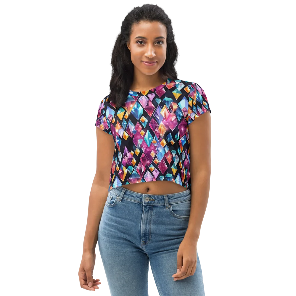 Prismatic Midnight on Crop Tee — Front