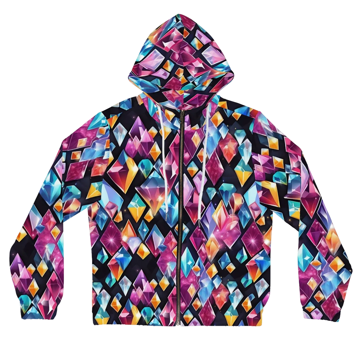 Prismatic Midnight on Women's Full-Zip Hoodie — Front
