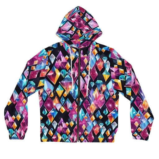 Prismatic Midnight on a Women's Full-Zip Hoodie