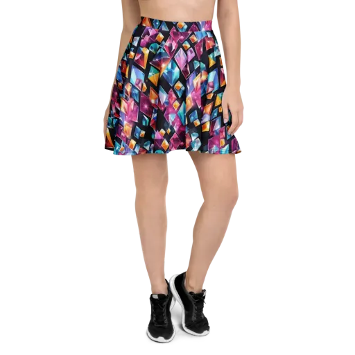 Prismatic Midnight on a Skater Skirt