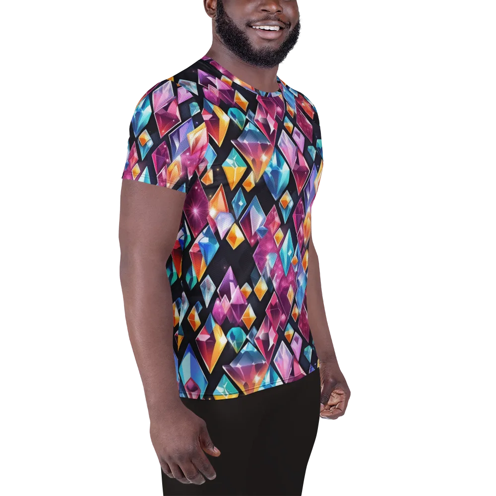 Prismatic Midnight on Men's Athletic T-Shirt — Right
