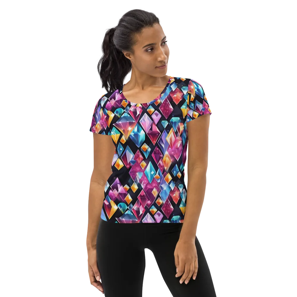 Prismatic Midnight on Women's Athletic T-Shirt — Front