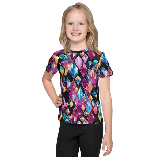 Prismatic Midnight on a Kids Crew Neck T-Shirt