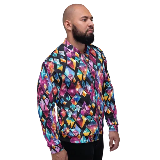 Prismatic Midnight on a Bomber Jacket