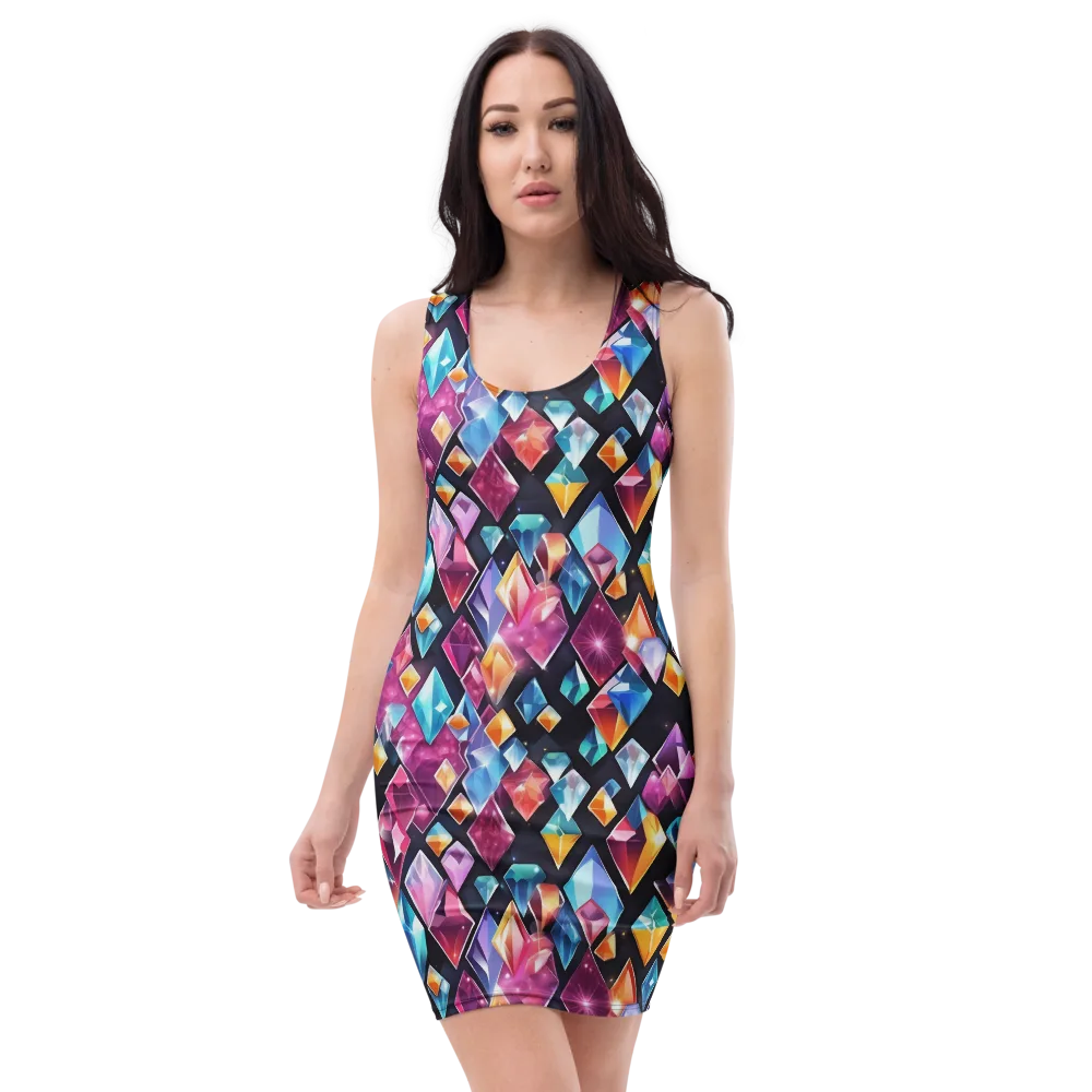 Prismatic Midnight on Bodycon Dress — Front