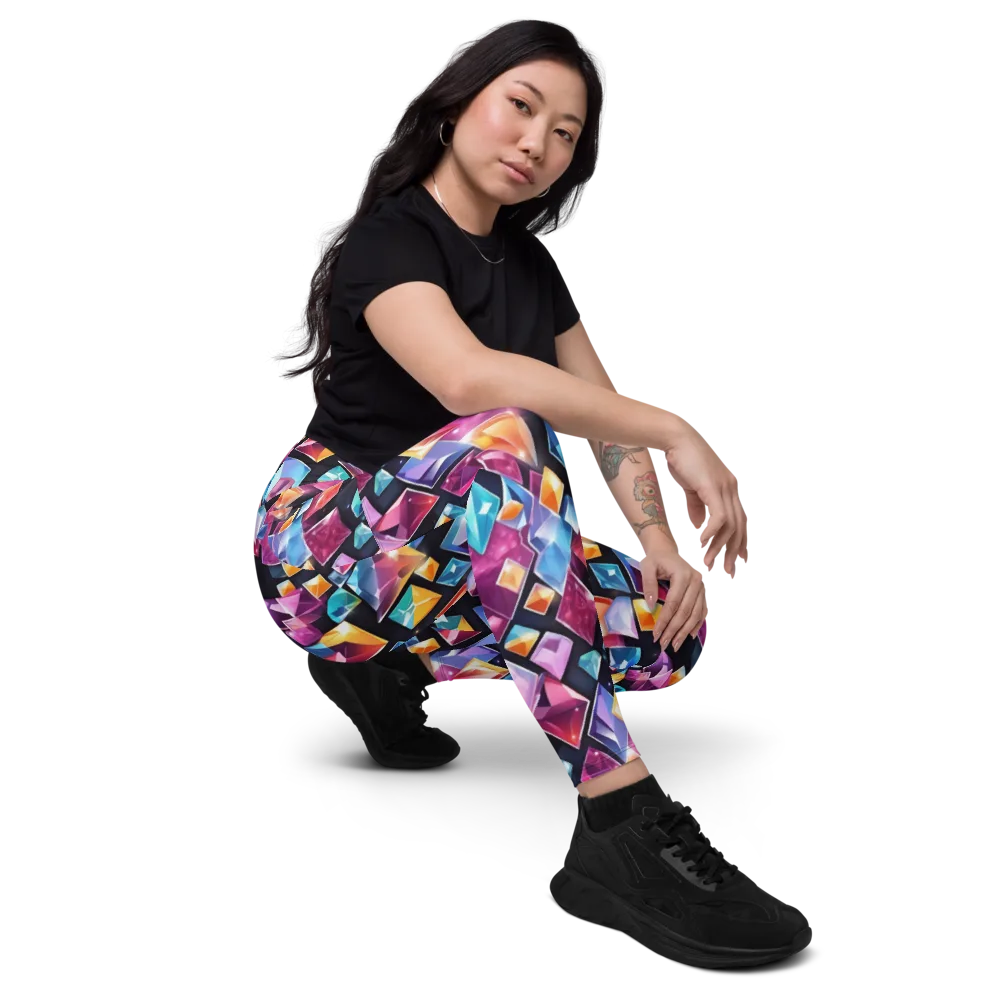 Prismatic Midnight on Leggings with Pockets — Right Front