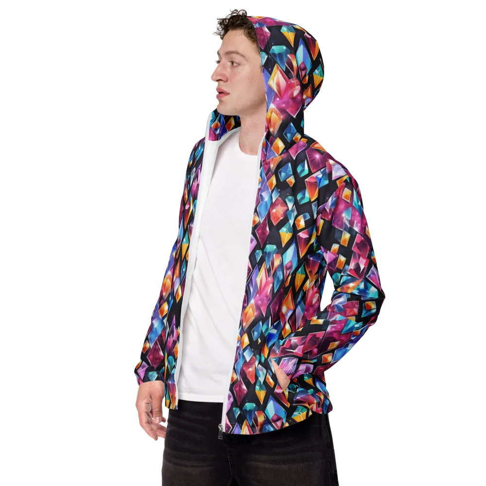Prismatic Midnight on Men's Windbreaker — Left Front