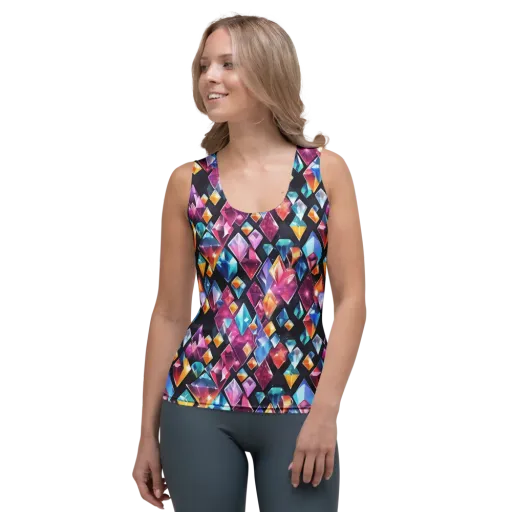 Prismatic Midnight on a Women's Tank Top
