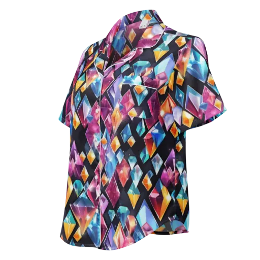 Prismatic Midnight on a Women's Short Sleeve Pajama Top