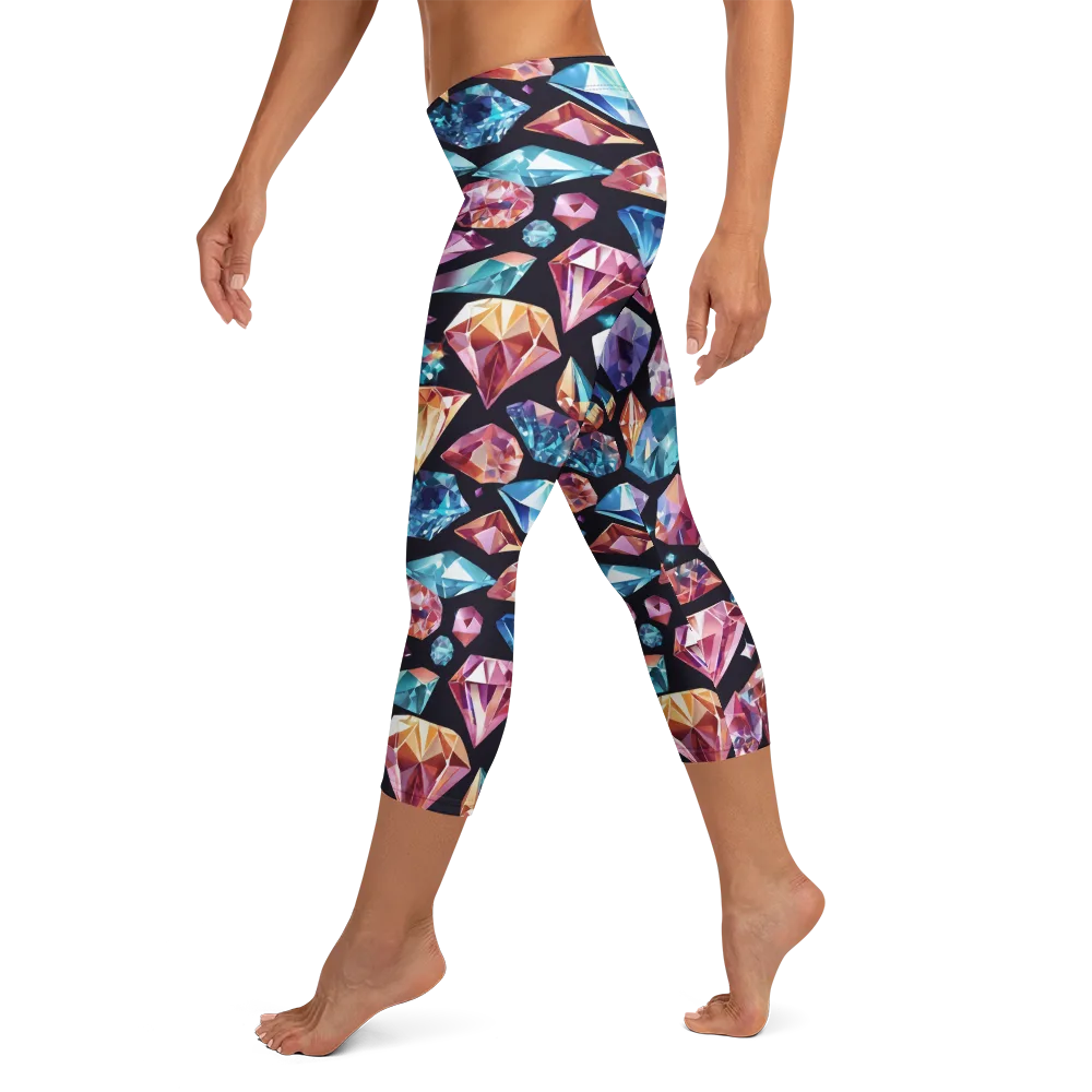 Midnight Carats on Capri Leggings — Left