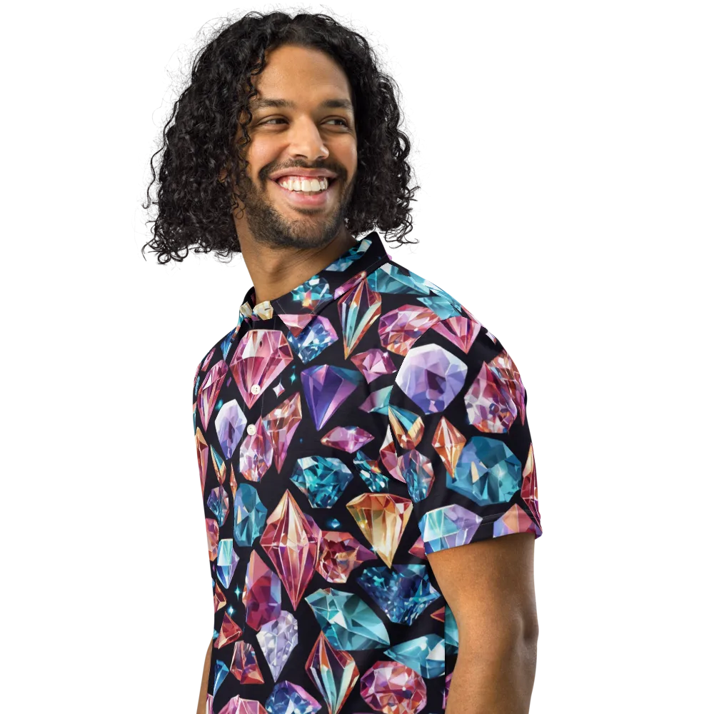 Midnight Carats on Men's Slim Fit Polo Shirt — Left Front