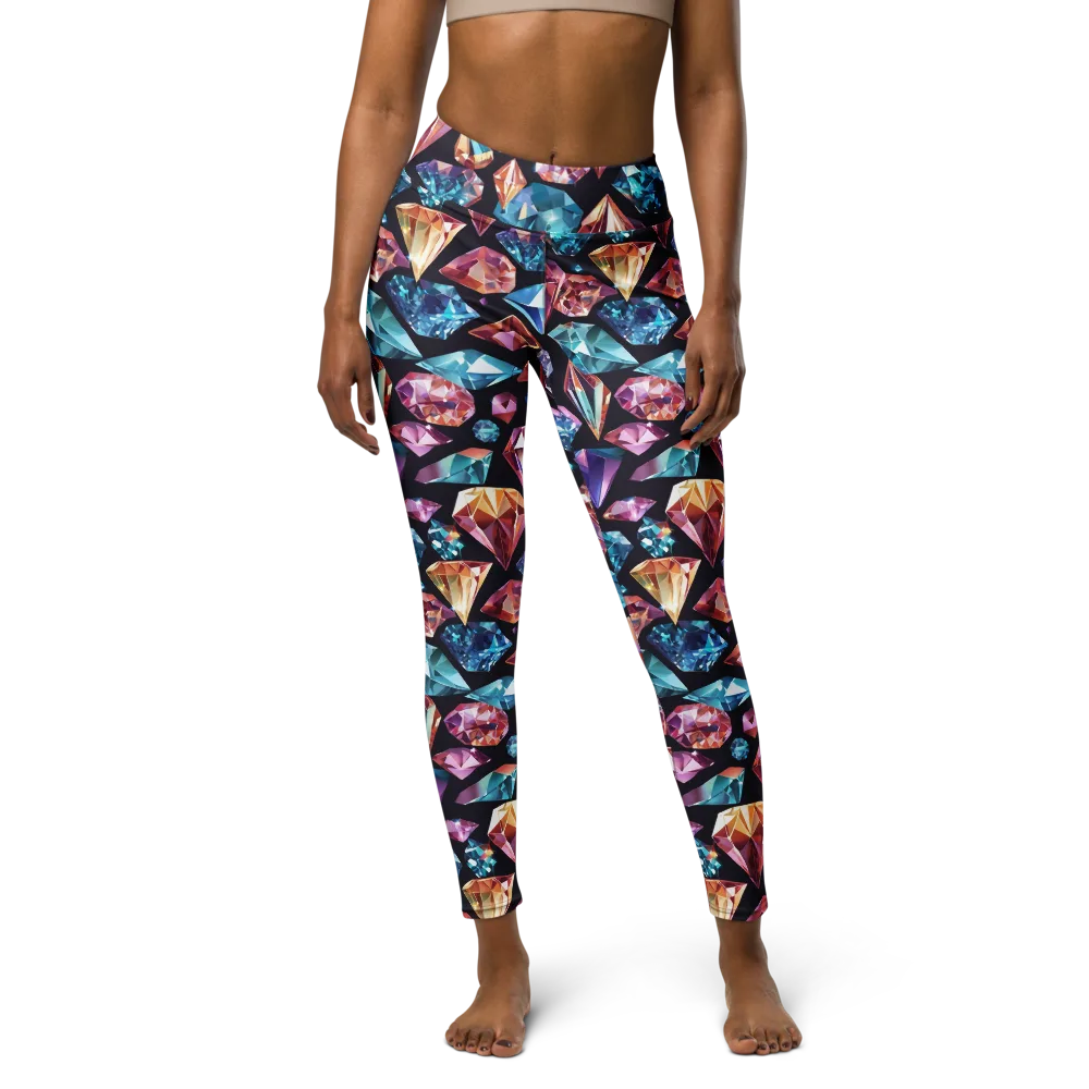 Midnight Carats on Yoga Leggings — Front