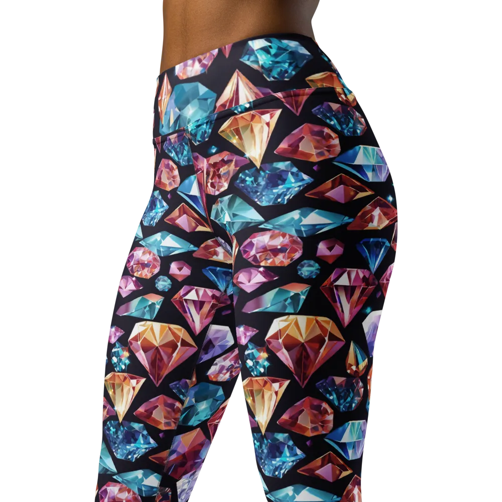 Midnight Carats on Yoga Leggings — Left Front