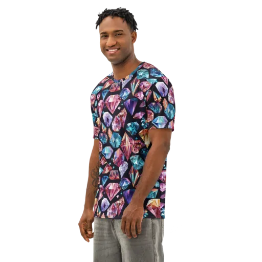 Midnight Carats on a Men's Cotton Crew Neck T-Shirt